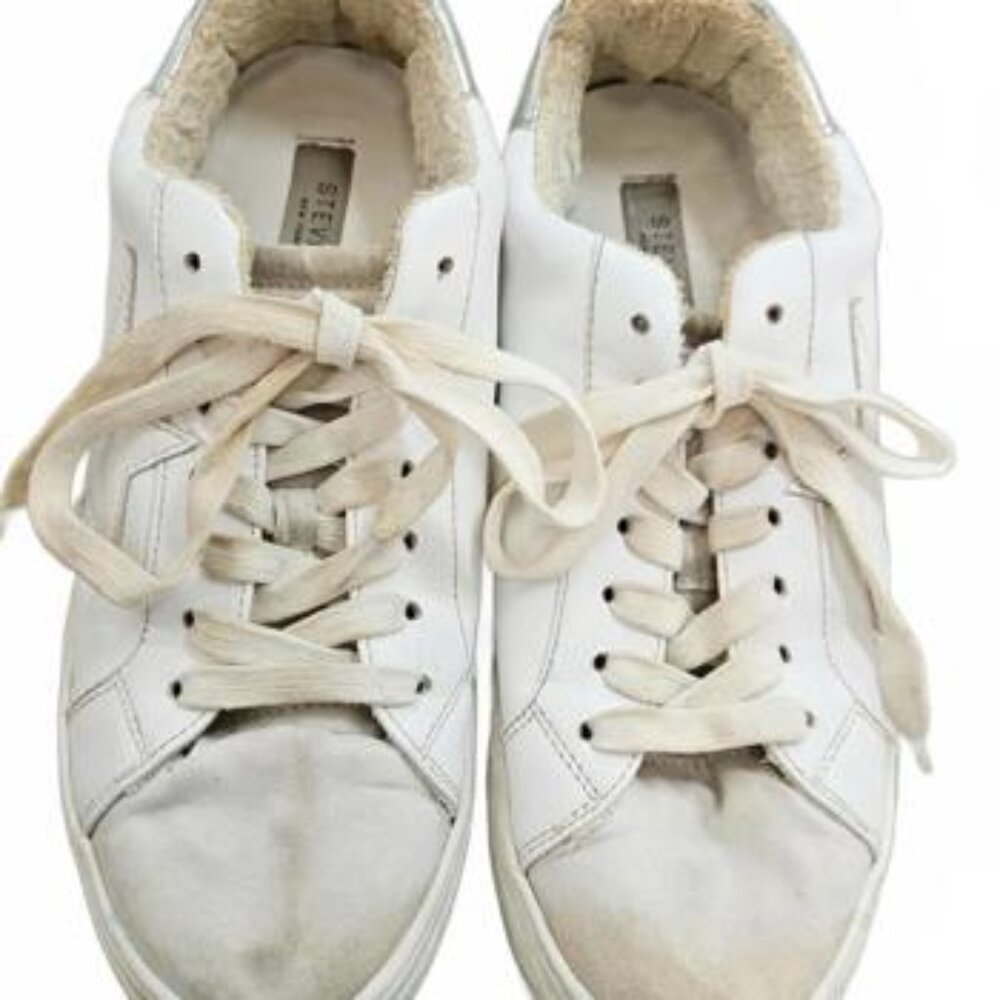 Steve Madden Women's White Casual Sneakers with Silver Heel Accent Size 9M - Picture 2 of 7